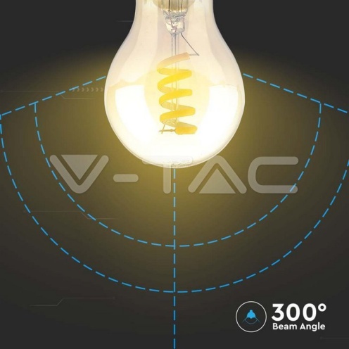 LED Крушка - 4W E27 Filament A60 Aмбър 1800К - изглед 3