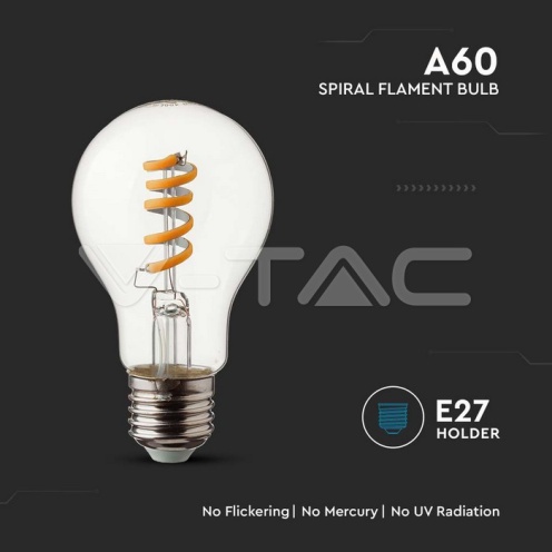 LED Крушка - 4W E27 Filament A60 1800К - изглед 2