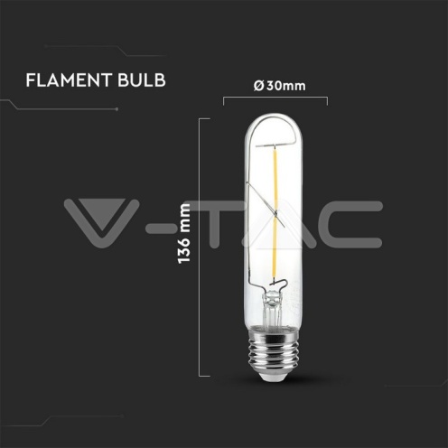 LED Крушка - 2W T30 E27 Filament 2700K - изглед 4