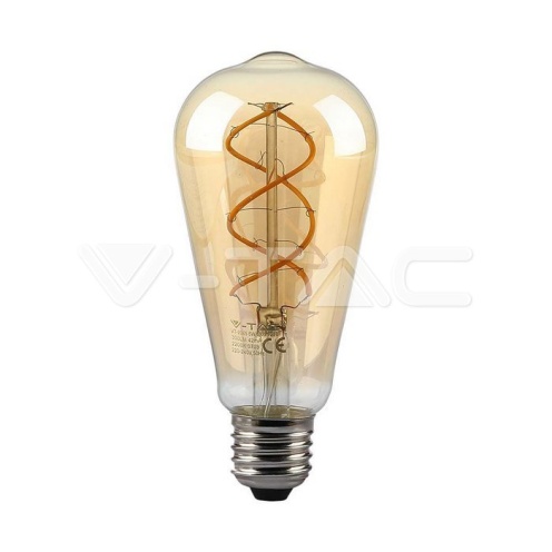 LED Крушка - 5W E27 Filamet Златно Стъкло ST64 2200K - изглед 1