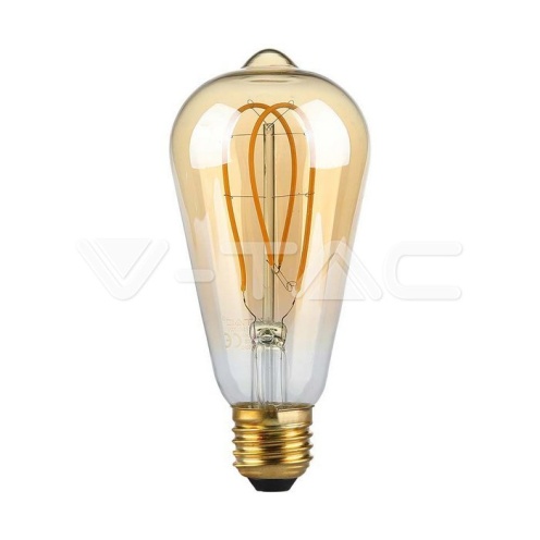 LED Крушка - 4.8W Filamet E27 ST64 Амбър 1800К - изглед 1