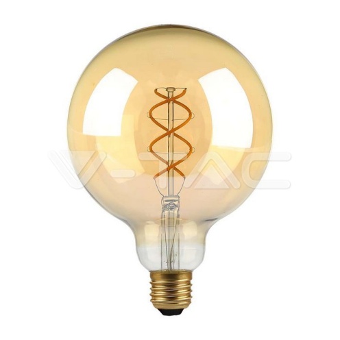 LED Крушка - 5W Filament E27 G125 Амбър 1800К - изглед 1