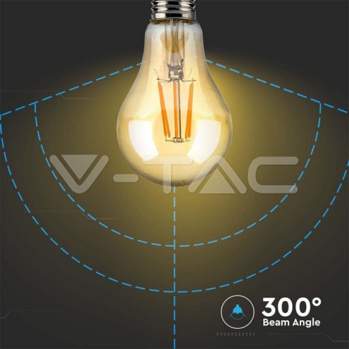 LED Крушка - 10W Filament E27 A67 Amber 2300K 950Lm - изглед 3