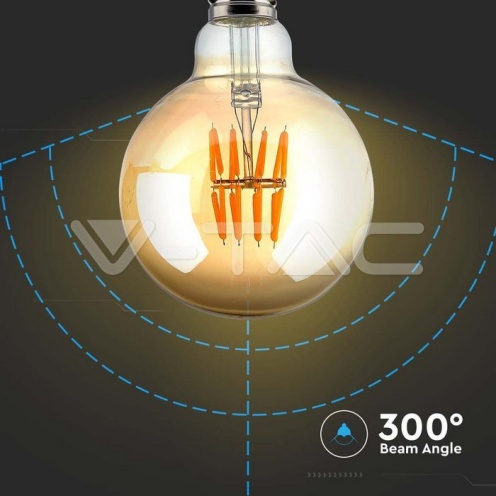 LED Крушка - 8W Filament E27 G95 AMBER 2200K - изглед 3 - rZ commerce LED Крушка - 8W Filament E27 G95 AMBER 2200K - изглед 3