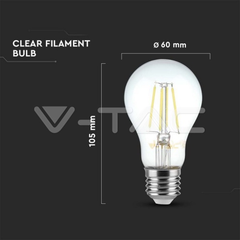 LED Крушка 4W Filament E27 A60 Прозрачно Покритие 6400K - изглед 4 - rZ commerce LED Крушка 4W Filament E27 A60 Прозрачно Покритие 6400K - изглед 4