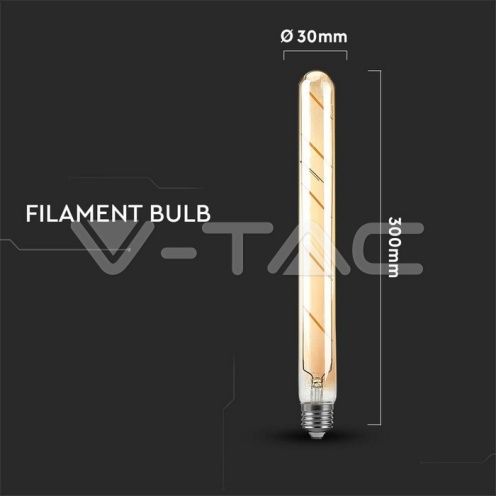 LED Крушка - 5W T30 E27 Filament Amber Покритие 2200K 500Lm - изглед 4 - rZ commerce LED Крушка - 5W T30 E27 Filament Amber Покритие 2200K 500Lm - изглед 4