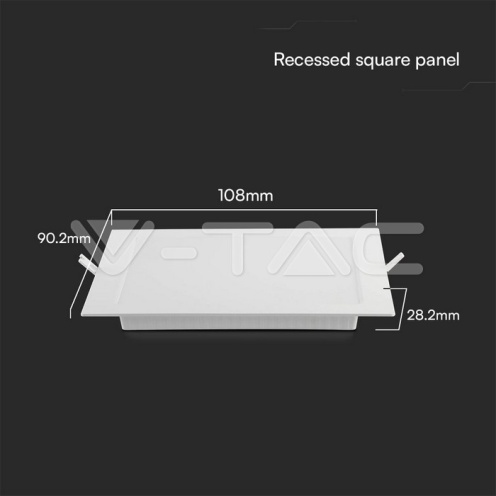 3W LED SAMSUNG Чип Backlit Панел Вграждане Квадрат 6500K - изглед 4
