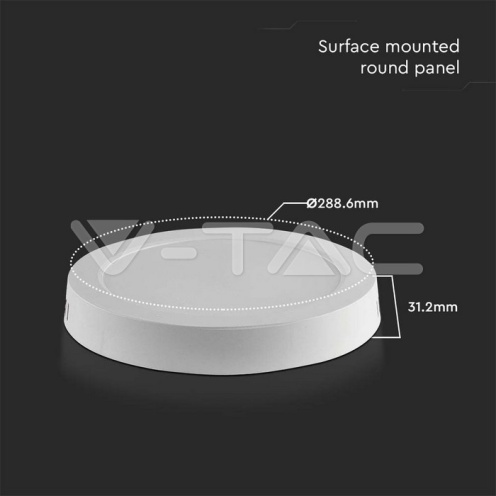 24W LED Панел Външен Монтаж Кръг 3000К - изглед 4