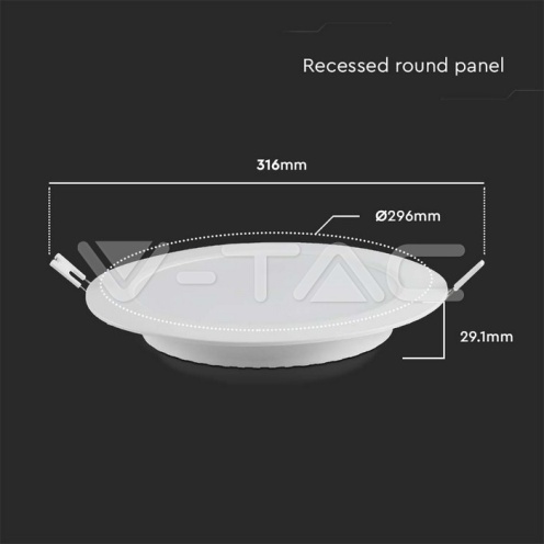 24W LED Premium Панел - Кръг 3000K 2640Lm - изглед 4