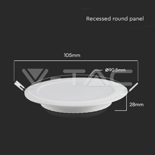 3W LED SAMSUNG Чип Backlit Панел Вграждане Кръг 3000K - изглед 4
