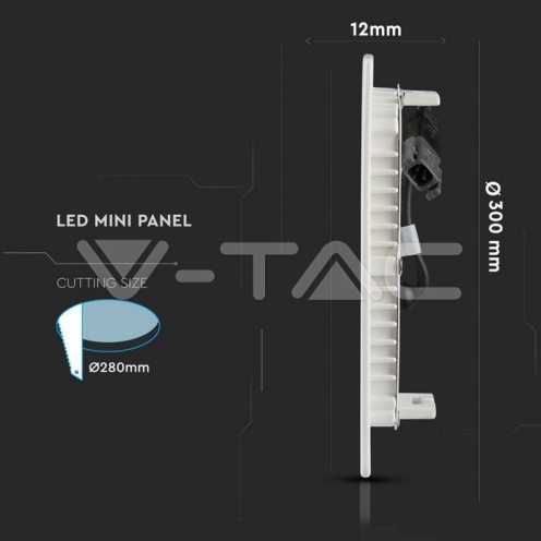 24W LED Панел Premium SAMSUNG Чип Кръг 3000K - изглед 7