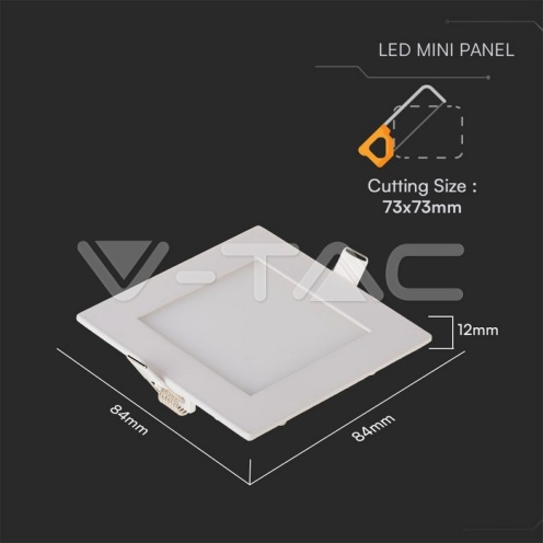 3W LED Premium Панел Квадрат 6000K - изглед 5 - rZ commerce 3W LED Premium Панел Квадрат 6000K - изглед 5