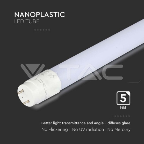 LED Пура SAMSUNG ЧИП - 150см 20W G13 Нано Пластик 3000К - изглед 6