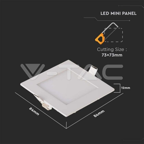 3W LED Premium Панел - Квадрат 4000K - изглед 5 - rZ commerce 3W LED Premium Панел - Квадрат 4000K - изглед 5