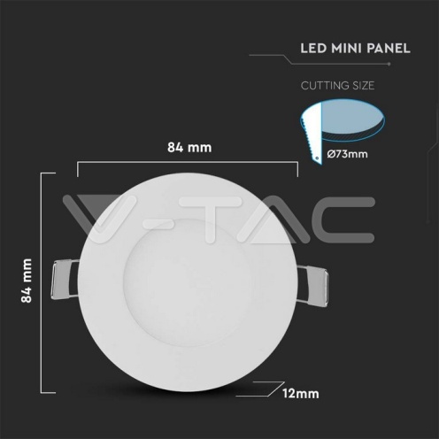 3W LED Premium Панел - Кръг 6000K - изглед 4 - rZ commerce 3W LED Premium Панел - Кръг 6000K - изглед 4