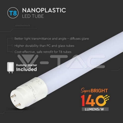 LED Пура Т8 7W - 60 см Nano Пластик 4000K 160LM/WATT - изглед 3 - rZ commerce LED Пура Т8 7W - 60 см Nano Пластик 4000K 160LM/WATT - изглед 3