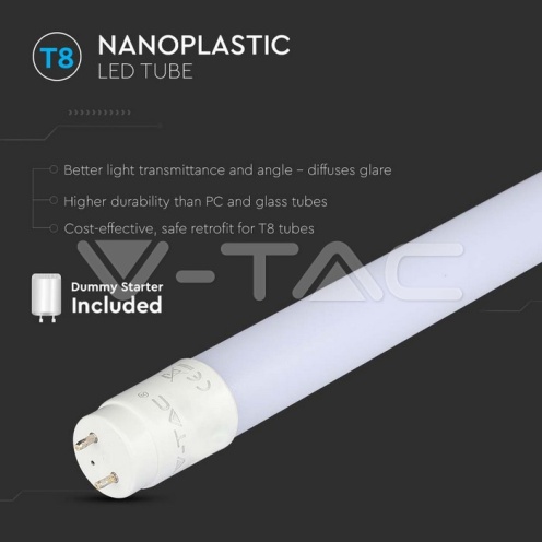 LED Пура T8 10W - 60 см Nano Пластик 6400K Без Ротационна - изглед 3 - rZ commerce LED Пура T8 10W - 60 см Nano Пластик 6400K Без Ротационна - изглед 3