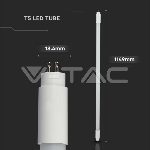 LED Пура T5 16W - 120 см 6500K - изглед 6