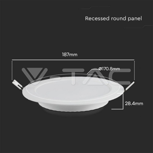 12W LED SAMSUNG Чип Backlit Панел Вграждане Кръг 6500K - изглед 4 - rZ commerce 12W LED SAMSUNG Чип Backlit Панел Вграждане Кръг 6500K - изглед 4