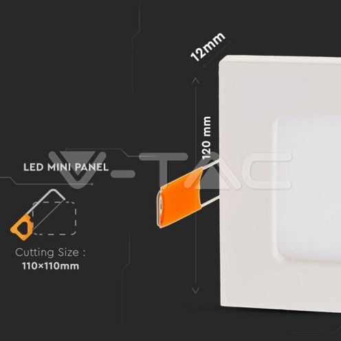 6W LED Premium Панел - Квадрат 3000K - изглед 6 - rZ commerce 6W LED Premium Панел - Квадрат 3000K - изглед 6