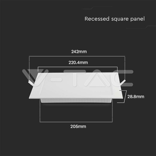 18W LED Backlit Панел Квадрат 6500К - изглед 8