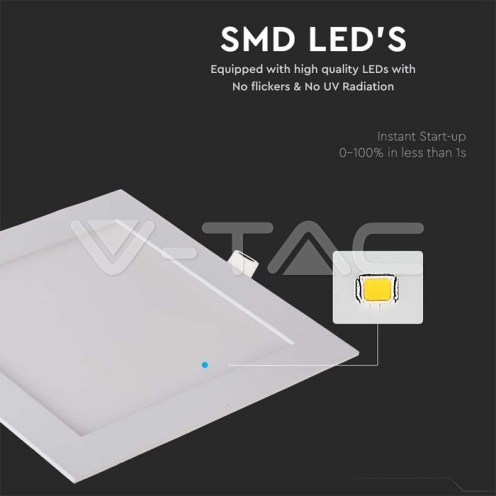 18W LED Premium Панел - Квадрат 3000K - изглед 2