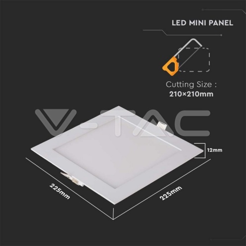 18W LED Premium Панел - Квадрат 3000K - изглед 5 - rZ commerce 18W LED Premium Панел - Квадрат 3000K - изглед 5