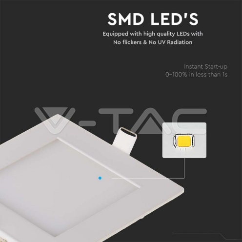 6W LED Premium Панел - Квадрат 6400K - изглед 2 - rZ commerce 6W LED Premium Панел - Квадрат 6400K - изглед 2