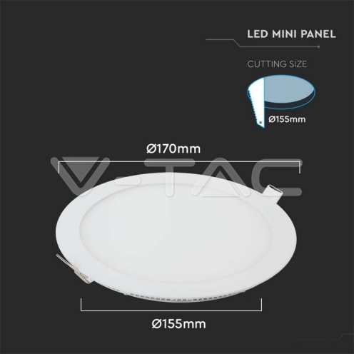 12W LED Premium Панел - Кръг 3000K - изглед 4