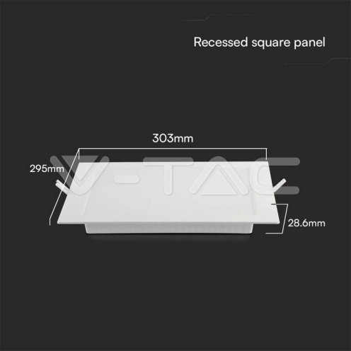 24W LED SAMSUNG Чип Backlit Панел Вграждане Квадрат 3000K - изглед 4