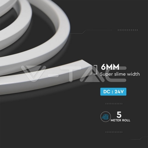 Neon Flex Силикон 24V 6400K CRI >90 5М - изглед 5