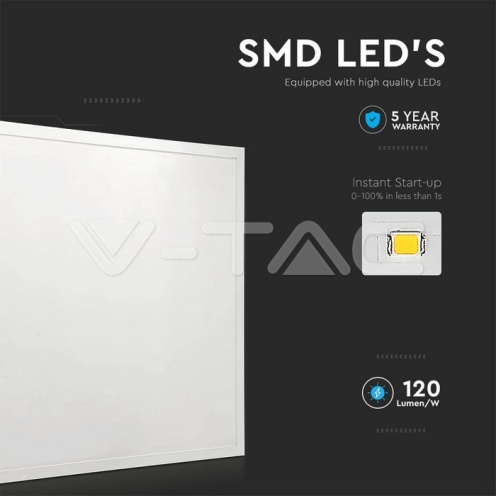 LED Панел 36W 595x595mm 120Lm/W 6400K Вкл. Драйвер - изглед 3