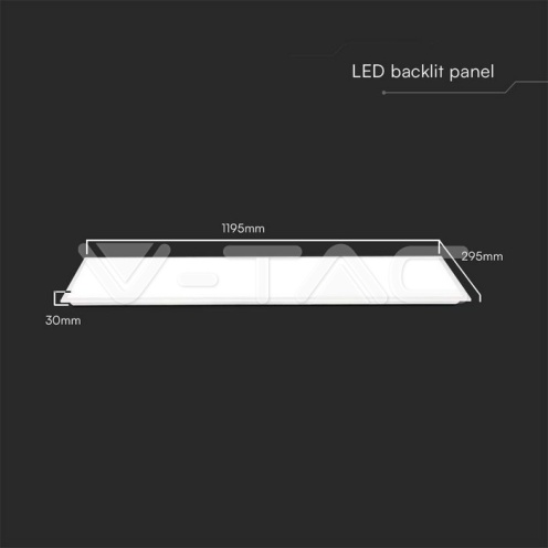 40W LED Панел Външен Монтаж 1200x300 4000k 140lm/w - изглед 8