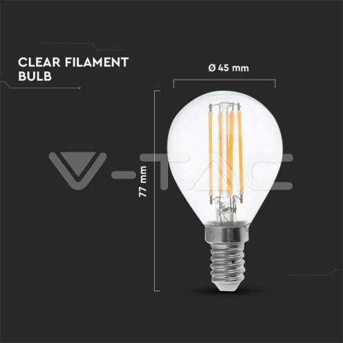 LED Крушка - 4W Filament E14 P45 6000K - изглед 4 - rZ commerce LED Крушка - 4W Filament E14 P45 6000K - изглед 4