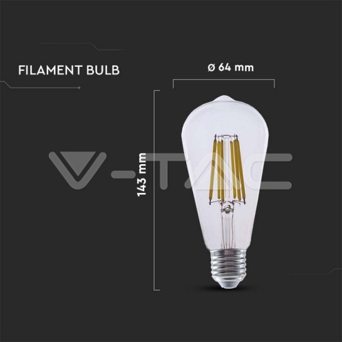 LED Крушка - 4W Filament E27 ST64 4000K - изглед 4