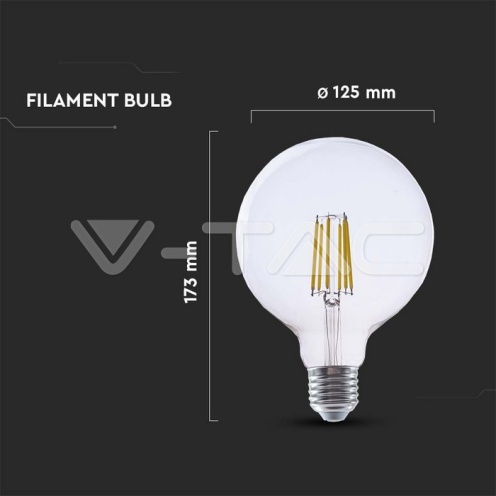 LED Крушка - 4W Filament E27 G125 4000К - изглед 4