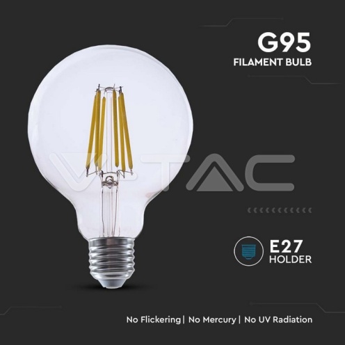 LED Крушка - 4W Filament E27 G95 4000K - изглед 2