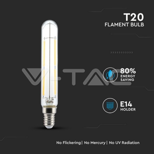 LED Крушка - 4W Filament E14 T20 6000K 400Lm - изглед 3 - rZ commerce LED Крушка - 4W Filament E14 T20 6000K 400Lm - изглед 3