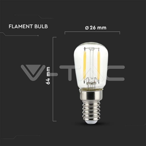 LED Крушка - 2W Filament E14 ST26 4000K 200Lm - изглед 4
