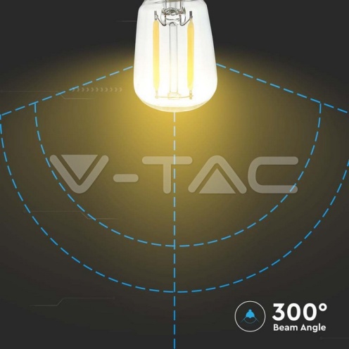 LED Крушка - 2W Filament E14 ST26 4000K 200Lm - изглед 3