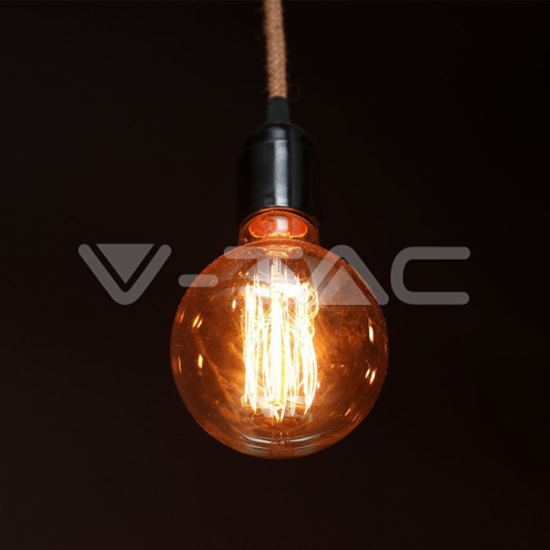 LED Крушка - 4W Filament E27 G125 Амбър ART 1800К - изглед 5