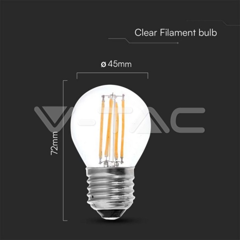 LED Крушка - 6W Filament E27 G45 4000К - изглед 4 - rZ commerce LED Крушка - 6W Filament E27 G45 4000К - изглед 4