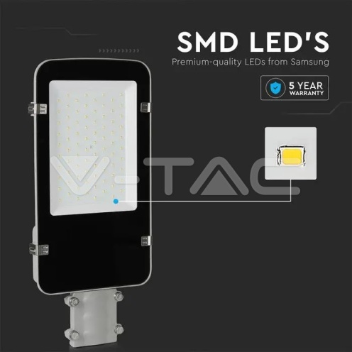 LED Улична Лампа SAMSUNG ЧИП - 50W Сиво Тяло A++ 6500K 5000lm. - изглед 12