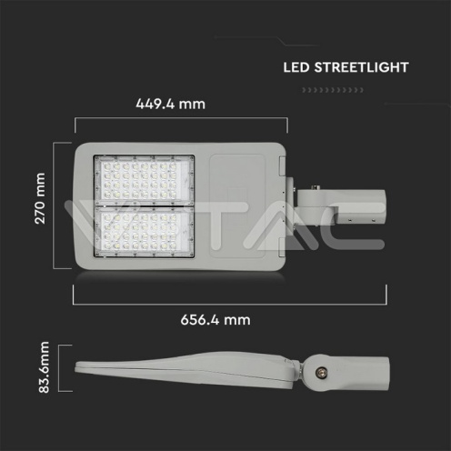 LED Улична Лампа SAMSUNG ЧИП - 100W 4000K КЛАС I 140LM/W - изглед 6