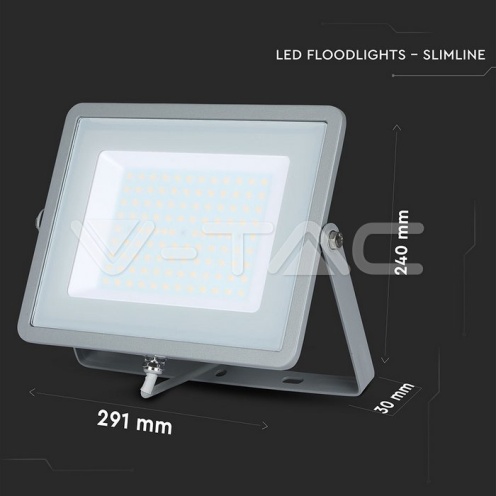 100W LED Прожектор SAMSUNG ЧИП SMD Сиво Тяло 3000К - изглед 4