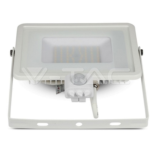 50W LED Прожектор Със Сензор SAMSUNG ЧИП Бяло Тяло 3000К - изглед 12