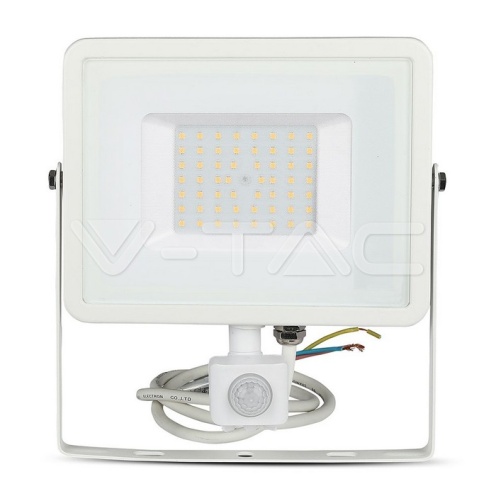 50W LED Прожектор Със Сензор SAMSUNG ЧИП Бяло Тяло 3000К - изглед 11