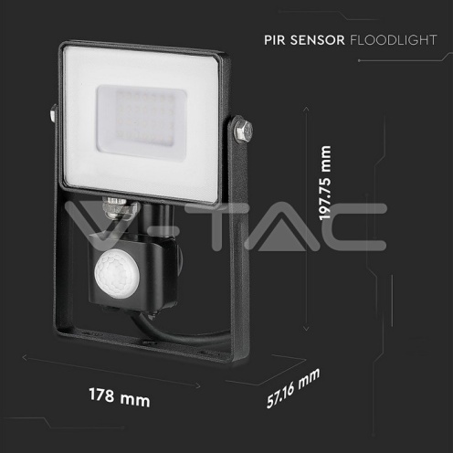 30W LED Прожектор Със Сензор SAMSUNG ЧИП Черно Тяло 4000К - изглед 12 - rZ commerce 30W LED Прожектор Със Сензор SAMSUNG ЧИП Черно Тяло 4000К - изглед 12