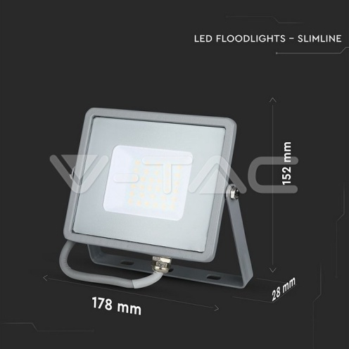 30W LED Прожектор SAMSUNG Чип SMD сиви тяло 3000K 2400Lm - изглед 3 - rZ commerce 30W LED Прожектор SAMSUNG Чип SMD сиви тяло 3000K 2400Lm - изглед 3