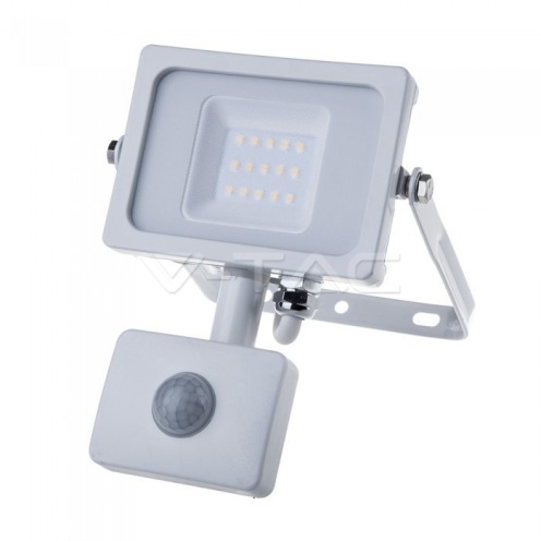 10W LED Прожектор Със Сензор SAMSUNG ЧИП Бяло Тяло 3000К - изглед 10